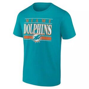 MIAMI Dolphins Football Mens XL Short Sleeve Tee Teal White Orange NFL Team NEW